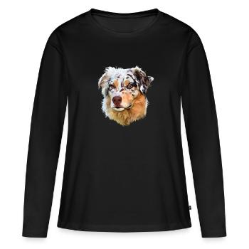 Australian Shepherd Aussie Red Merle dog - Women's Premium Organic Long Sleeve Shirt - black - Front - Julia (174cm)