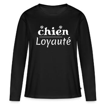 Au-delà des mots La loyauté sans faille d'un chien - T-shirt manches longues Premium bio Femme - noir - Devant - Julia (174cm)
