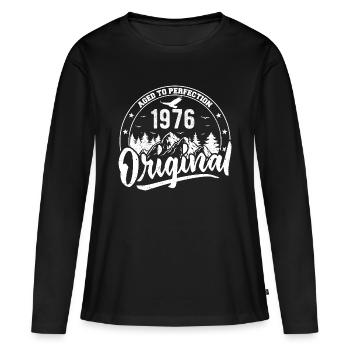 Original 1976 Vintage cadeau d’anniversaire 1976 - T-shirt manches longues Premium bio Femme - noir - Devant - Julia (174cm)