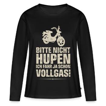 Moped moped driver - Women's Premium Organic Long Sleeve Shirt - black - Front - Julia (174cm)