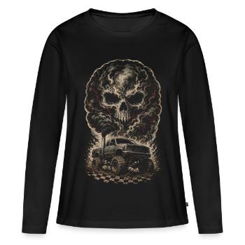 Charbon roulant - T-shirt manches longues Premium bio Femme - noir - Devant - Julia (174cm)