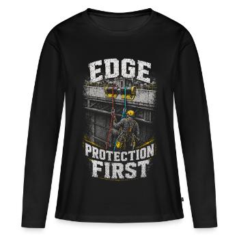 Industriekletterer Höhenarbeiter - Frauen Premium Bio Langarmshirt - Schwarz - Vorne - Julia (174cm)