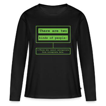 Statistiques mathématiques - T-shirt manches longues Premium bio Femme - noir - Devant - Julia (174cm)