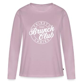 Durstiger Damen-Brunch-Club - Frauen Premium Bio Langarmshirt - Altrosa - Vorne - Julia (174cm)