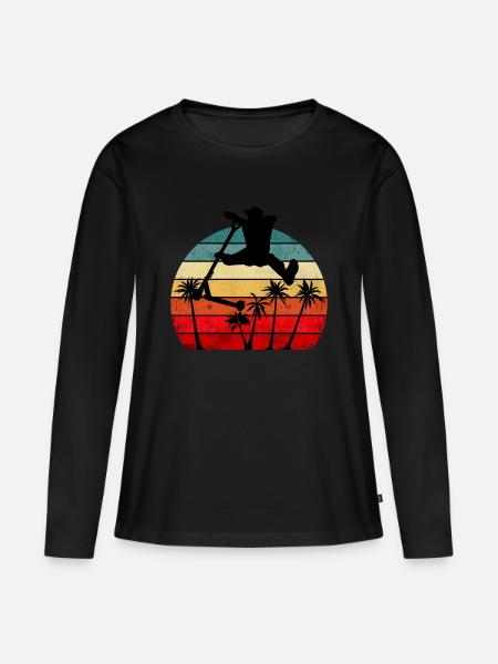 Stunt Scooter Palms - Women's Premium Organic Long Sleeve Shirt - black