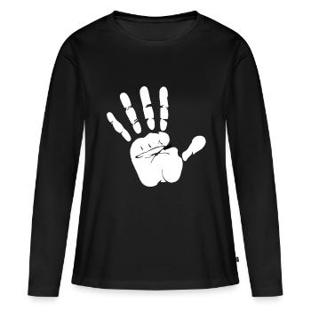 High-Five - Frauen Premium Bio Langarmshirt - Schwarz - Vorne - Julia (174cm)
