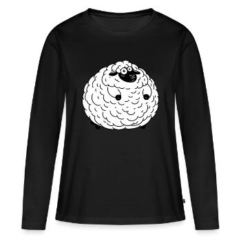 Dickes Schaf - Frauen Premium Bio Langarmshirt - Schwarz - Vorne - Julia (174cm)