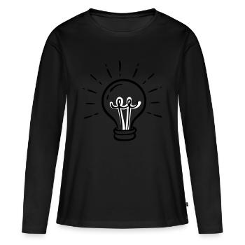 Je suis une nouvelle idée! - T-shirt manches longues Premium bio Femme - noir - Devant - Julia (174cm)