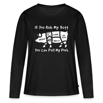 Butcher - Women's Premium Organic Long Sleeve Shirt - black - Front - Julia (174cm)