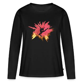 Wettkampf Turner - Frauen Premium Bio Langarmshirt - Schwarz - Vorne - Julia (174cm)