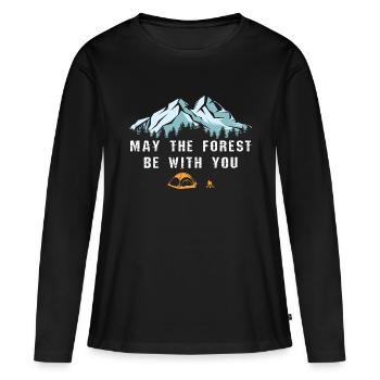 Camping wilderness - Women's Premium Organic Long Sleeve Shirt - black - Front - Julia (174cm)