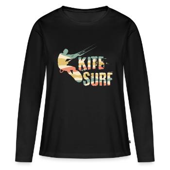 Kiting - Women's Premium Organic Long Sleeve Shirt - black - Front - Julia (174cm)