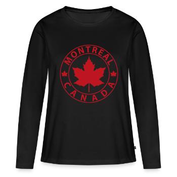 Montreal - Women's Premium Organic Long Sleeve Shirt - black - Front - Julia (174cm)