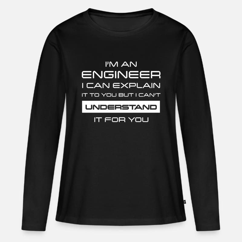Ingenieur - Frauen Premium Bio Langarmshirt - Schwarz