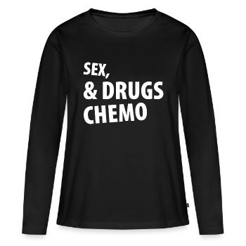 Sex Drugs Chimio - T-shirt manches longues Premium bio Femme - noir - Devant - Julia (174cm)