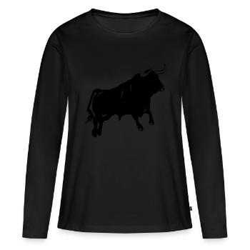 Torro - Taureau - Buffalo - Taureau - Taureau - Boeuf - T-shirt manches longues Premium bio Femme - noir - Devant - Julia (174cm)