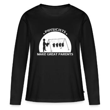 Physiker Eltern - Frauen Premium Bio Langarmshirt - Schwarz - Vorne - Julia (174cm)
