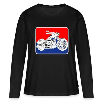 Logo de la moto américaine Chopper - T-shirt manches longues Premium bio Femme - noir - Devant - Julia (174cm)