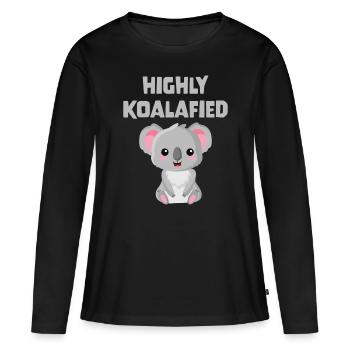 Hautement koalafié - T-shirt manches longues Premium bio Femme - noir - Devant - Julia (174cm)