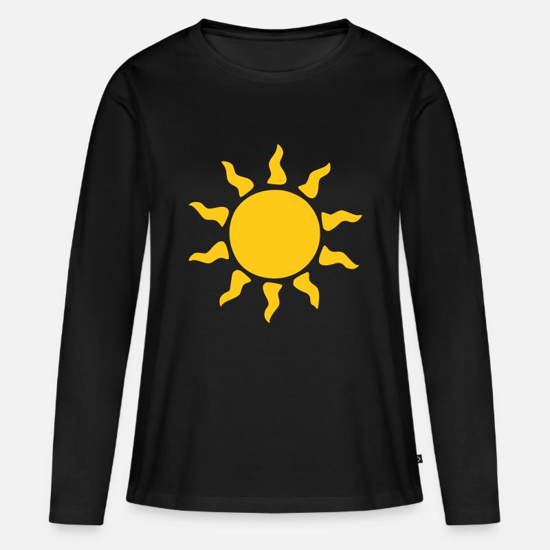 Sonne - Frauen Premium Bio Langarmshirt - Schwarz