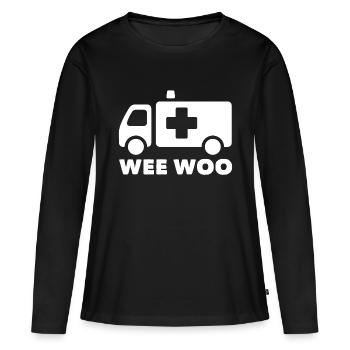 Rettungswagen Sanitäter - Frauen Premium Bio Langarmshirt - Schwarz - Vorne - Julia (174cm)