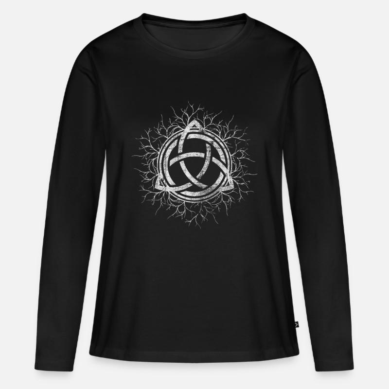 Triquetra - Frauen Premium Bio Langarmshirt - Schwarz