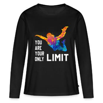 Skydive parachutiste Skydiver Chute libre - T-shirt manches longues Premium bio Femme - noir - Devant - Julia (174cm)