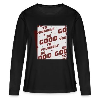 Soyez bon envers vous-même - T-shirt manches longues Premium bio Femme - noir - Devant - Julia (174cm)