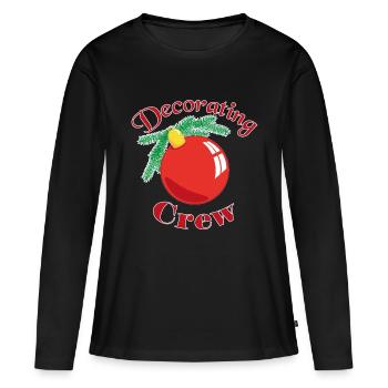 Équipe de décoration - T-shirt manches longues Premium bio Femme - noir - Devant - Julia (174cm)
