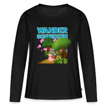 die Wanderschnecken blau - Frauen Premium Bio Langarmshirt - Schwarz - Vorne - Julia (174cm)