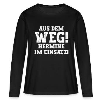 Hermine Lustiger Spruch Vorname Name Hermine - Frauen Premium Bio Langarmshirt - Schwarz - Vorne - Julia (174cm)