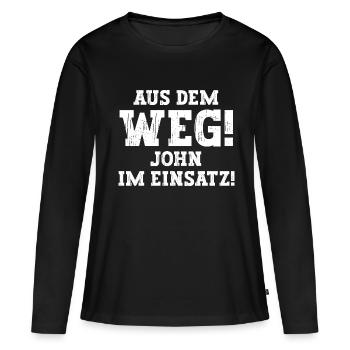 John Lustiger Spruch Vorname Name John - Frauen Premium Bio Langarmshirt - Schwarz - Vorne - Julia (174cm)