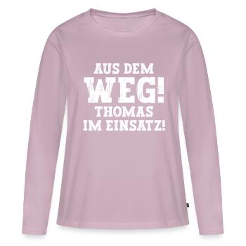 Thomas Lustiger Spruch Vorname Name Thomas - Frauen Premium Bio Langarmshirt - Altrosa - Vorne - Julia (174cm)
