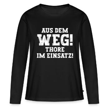 Thore Lustiger Spruch Vorname Name Thore - Frauen Premium Bio Langarmshirt - Schwarz - Vorne - Julia (174cm)