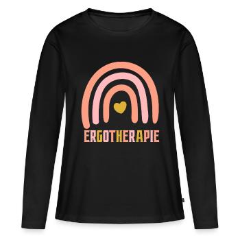 Ergotherapie Regenbogen Ergotherapeutin - Frauen Premium Bio Langarmshirt - Schwarz - Vorne - Julia (174cm)