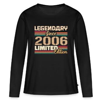 Millésime 2006 2006 Anniversaire Né en 2006 - T-shirt manches longues Premium bio Femme - noir - Devant - Julia (174cm)
