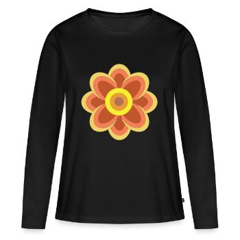 Oranger - T-shirt manches longues Premium bio Femme - noir - Devant - Julia (174cm)