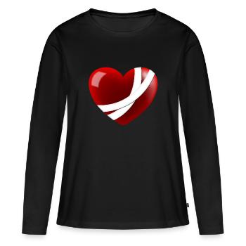 Cœur blessé - T-shirt manches longues Premium bio Femme - noir - Devant - Julia (174cm)
