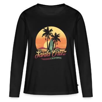 Santa Cruz, Californie - T-shirt manches longues Premium bio Femme - noir - Devant - Julia (174cm)