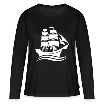 schiff 1 - Frauen Premium Bio Langarmshirt - Schwarz - Vorne - Julia (174cm)