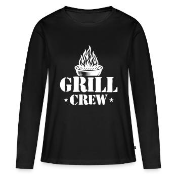 Grill Crew Grillen - Frauen Premium Bio Langarmshirt - Schwarz - Vorne - Julia (174cm)