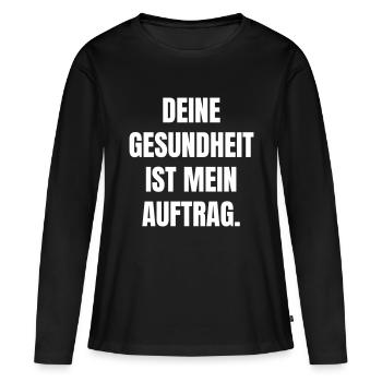Votre santé est ma mission. - T-shirt manches longues Premium bio Femme - noir - Devant - Julia (174cm)