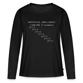 computer scientist - Women's Premium Organic Long Sleeve Shirt - black - Front - Julia (174cm)
