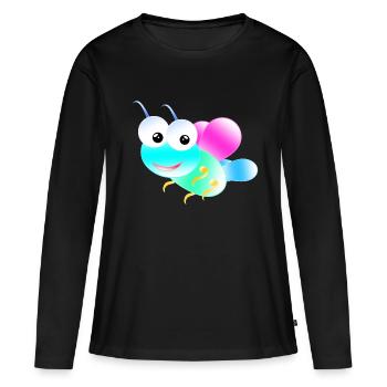Pastel Butterfly - Women's Premium Organic Long Sleeve Shirt - black - Front - Julia (174cm)