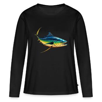 Thon - T-shirt manches longues Premium bio Femme - noir - Devant - Julia (174cm)