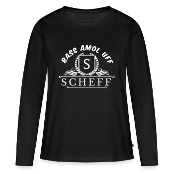 Pass mal auf, Chef! - Frauen Premium Bio Langarmshirt - Schwarz - Vorne - Julia (174cm)