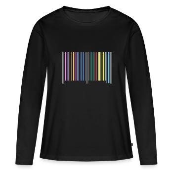 Barcode - Frauen Premium Bio Langarmshirt - Schwarz - Vorne - Julia (174cm)