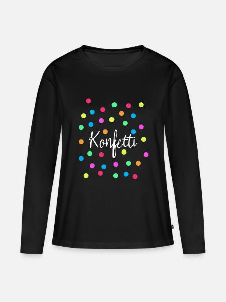 Konfetti - Frauen Premium Bio Langarmshirt - Schwarz