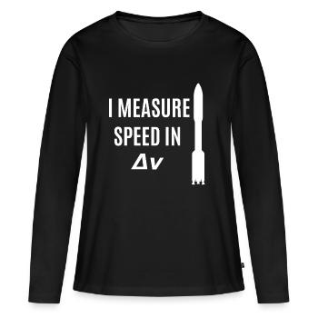 Je mesure la vitesse en Delta V - T-shirt manches longues Premium bio Femme - noir - Devant - Julia (174cm)