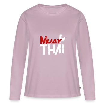 Muay Thai - T-shirt manches longues Premium bio Femme - rose poudré - Devant - Julia (174cm)